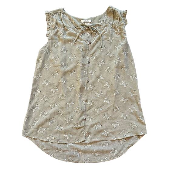 MATILDA JANE Button Down Butterfly Top Size M Classic Casual Preppy Feminine - Picture 1 of 10